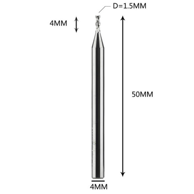 Fraise cylindrique - Ø4 mm courte - 2 tranchants